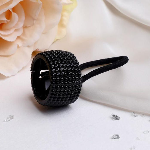 Цена за 2 шт. Резинка для волос «Модная штучка», точки, чёрные