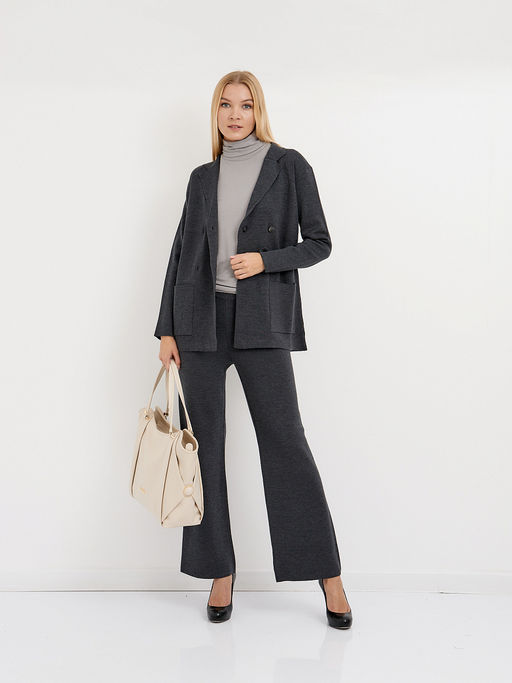 брюки женские клеш в темно-сером цвете - Glenfield фото 5