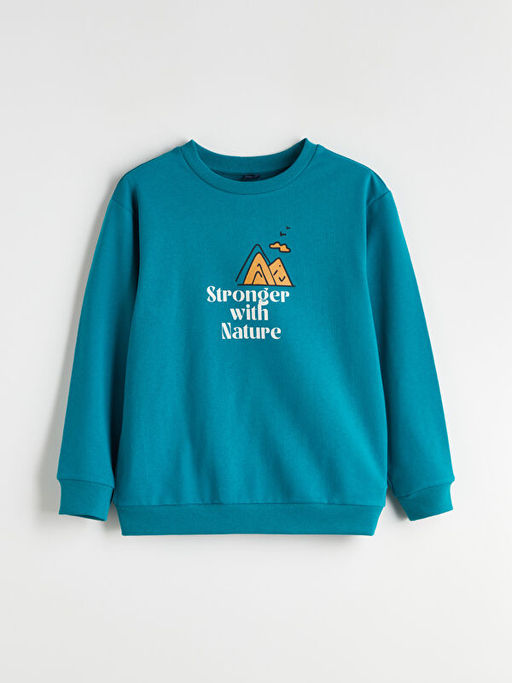 Bisiklet Yaka Erkek ?ocuk Sweatshirt