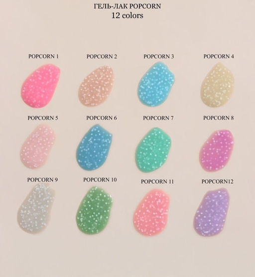 Rihard Gel Polish Popcorn №12 Гель-лак с шестигранниками, 10 мл