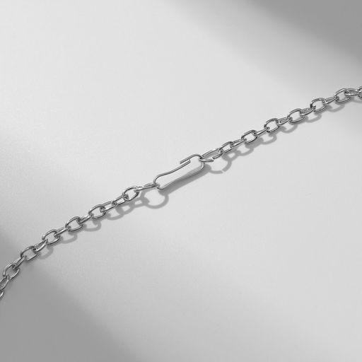 Кулон «Мишка», с сердечком, бело-синий в серебре, 40 см