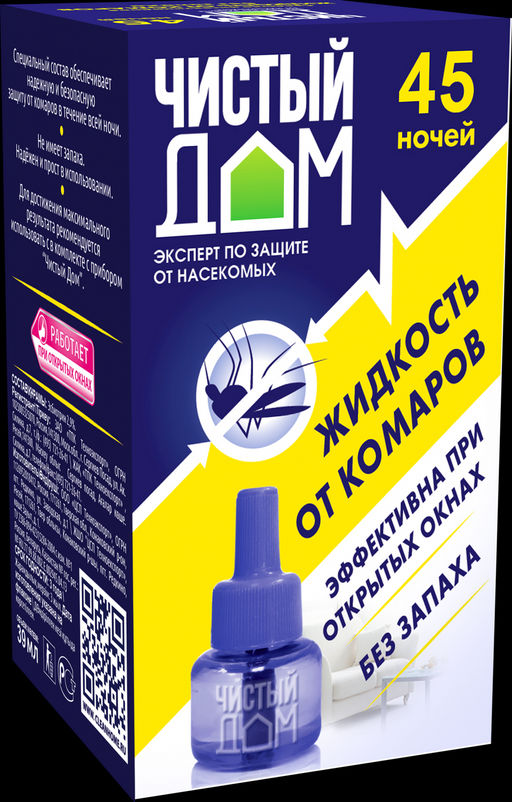 ТЭ Чистый дом Жидкость от комаров 45 ночей