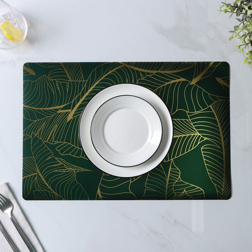 Салфетки сервировочные на стол Доляна «Лаундж», 4 шт., 30×45 см, зелёные