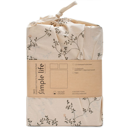 КПБ Чистый хлопок 2,0 спальный с европростыней, наволочки 50х70, поплин, 100% хлопок, Вивьен Пододеяльник 177х215 с прорезью, простыня классическая 215х240 подшита с 4-х сторон, наволочки 50х70 с клапаном - 2 шт - Традиция фото 11