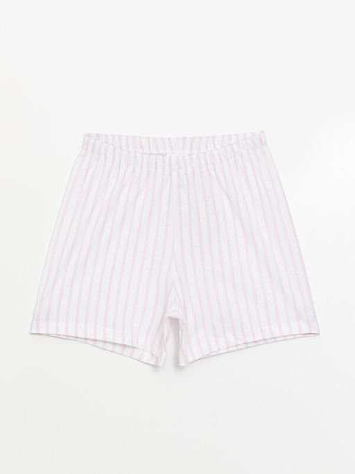 Beli Lastikli ?izgili K?z ?ocuk Pijama ?ort