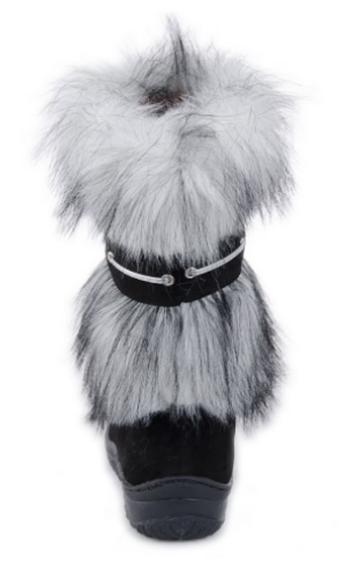 Унты женские на литой подошве. Черные. Мех песец - Roshva фото 4