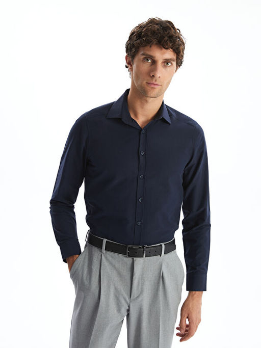 Slim Fit Uzun Kollu Poplin Erkek G?mlek