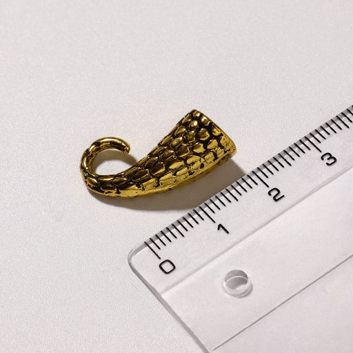 Цена за 2 шт. Замок-концевик «Змея», 36-12 мм (внутр. 6,5 мм), крючок с ответной частью, (набор 2 шт.), цвет бронзовый