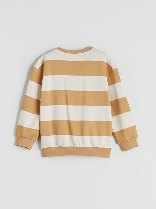 Bisiklet Yaka Bask?l? Erkek ?ocuk Sweatshirt