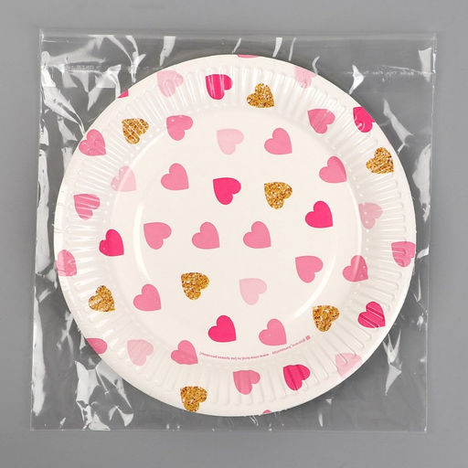 Цена за 10 шт. Тарелка бумажная Сердца - Страна карнавалия фото 5