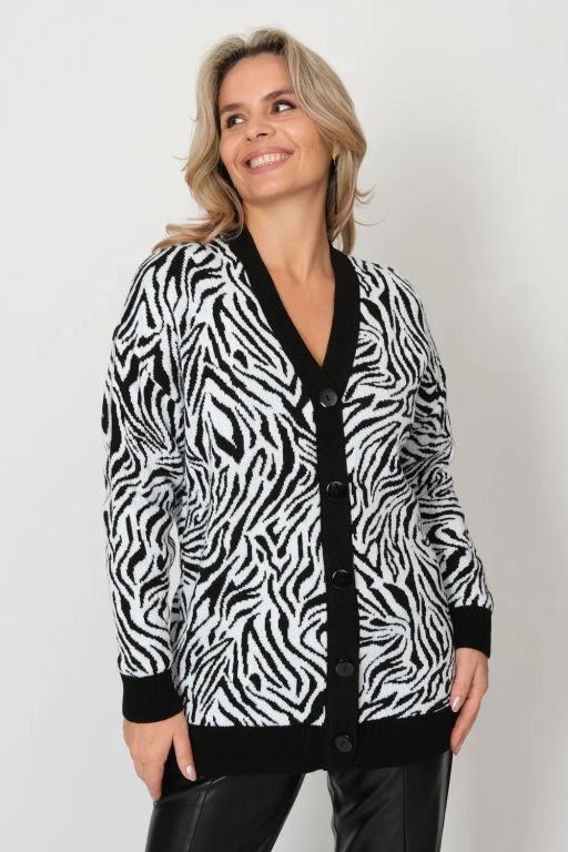 Жакет В 1881/черно-белый