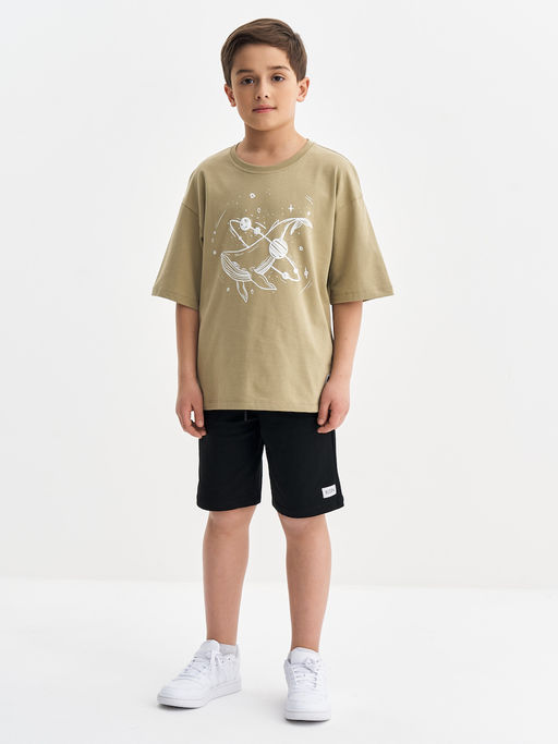 Футболка для девочки цвета хаки с принтом - Kogankids фото 32