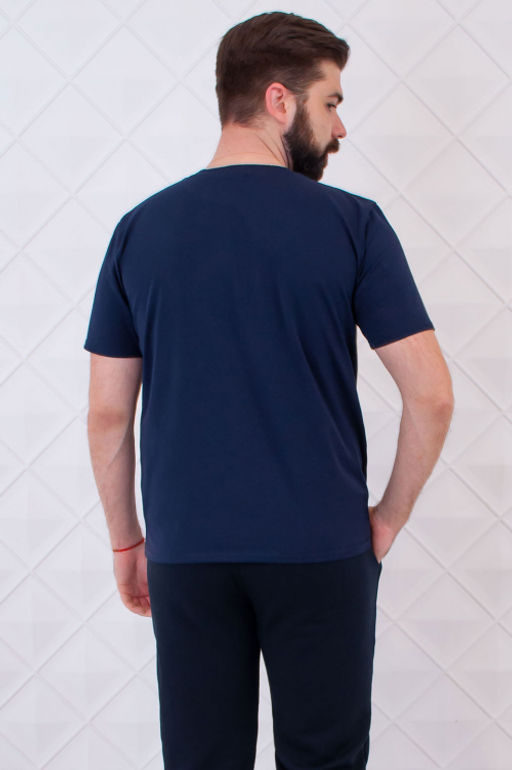 Арт. 67109 Футболка мужская 50-58 (5 шт) Цвет:темно-синий - Идеал фото 7