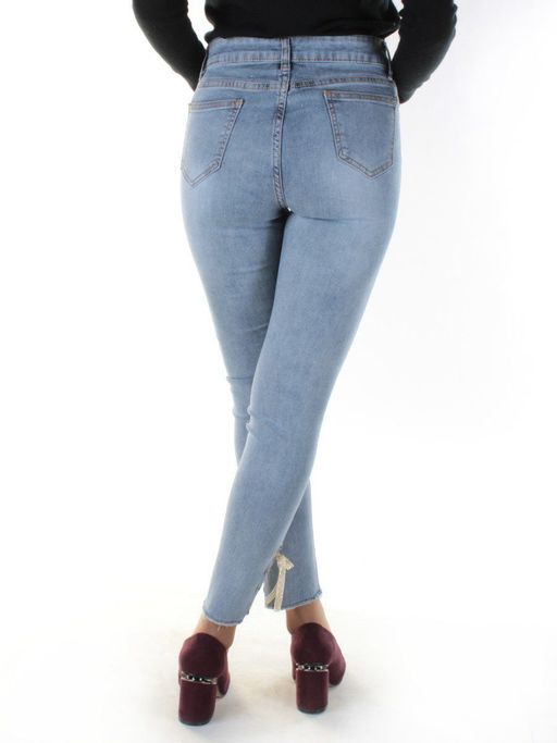 0047 GRAY/BLUE Джинсы женские зауженные YTD JEANS