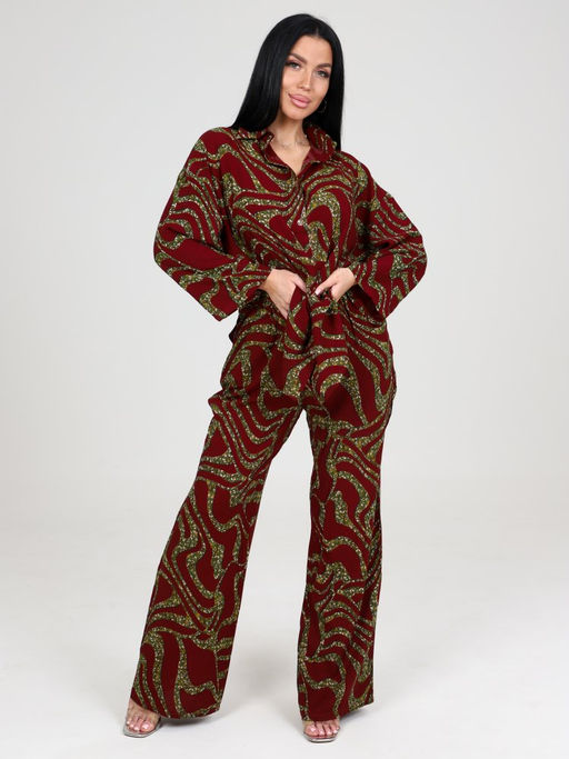 077 ЖЕНСКИЙ КОСТЮМ (брюки) (Бордовый) - А-дина фото 2