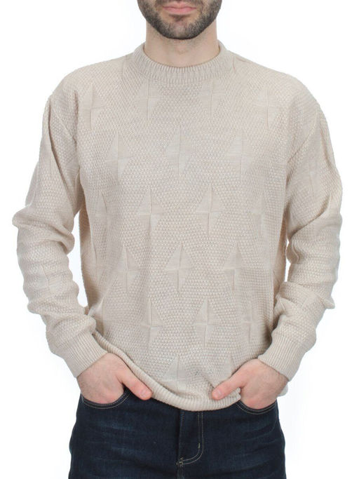G636 LIGHT BEIGE Джемпер мужской (100% шерсть)