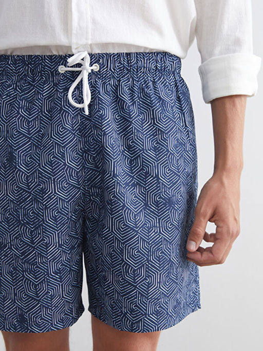 K?sa Boy Desenli Erkek Deniz ?ortu