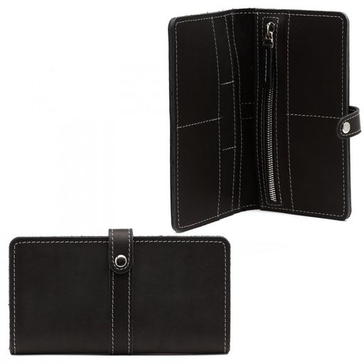 Портмоне мужское Croco-ПР-1055 натуральная кожа 2 отд, 7 карм, черный шора (1000) 217189