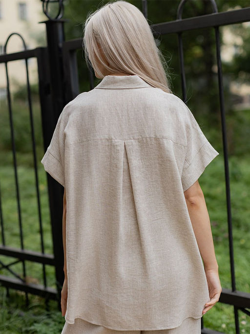 Рубашка блузка лен 57%, вискоза 43%