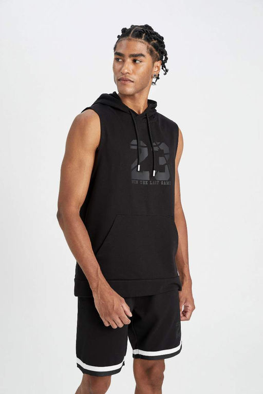 DeFactoFit Стандартная майка с капюшоном и принтом  фото 5