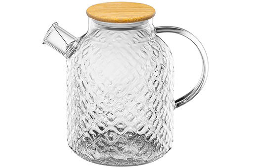 Чайник 1,8 л 20*13,5*18,5 см Crystal glass с ситом+бамб.крышк.с метал.дном с силик.уплот.стекло - Elan gallery фото 3