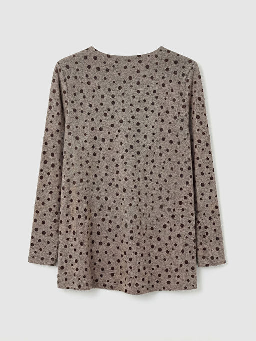 Bisiklet Yaka Puantiyeli Bluz