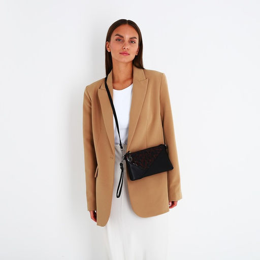 Сумка-клатч на молнии, цвет чёрный/красный - Simaland фото 3