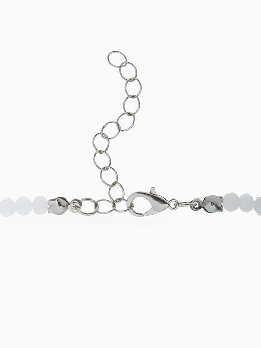 Набор 2 предмета: колье, серьги Трансформеры жемчуг со стразами, белый в серебре