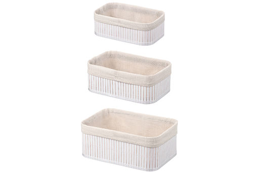 Набор 3 корзин 1 корзина 30,5*20,5*12 см, 1 корзина 27,5*17,5*10 см, 1 корзина 24,5*14,5*8 см, белый - Elan gallery фото 3