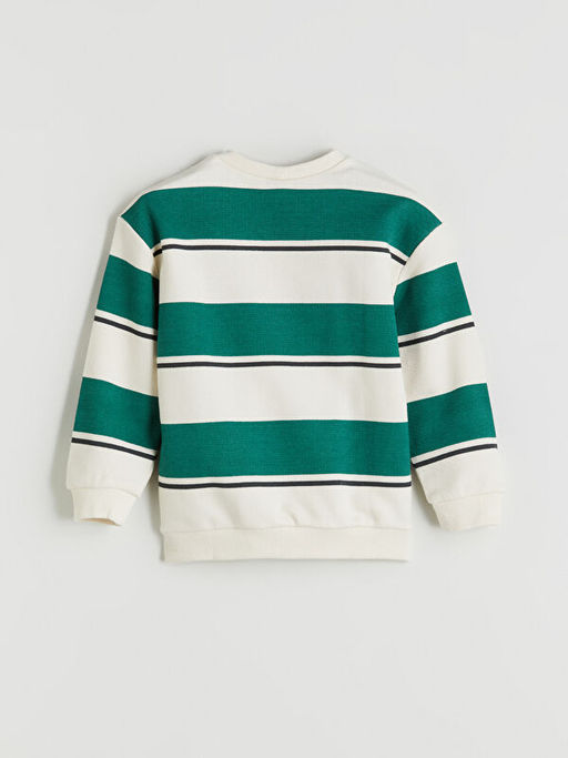 Bisiklet Yaka ?izgili Erkek ?ocuk Sweatshirt