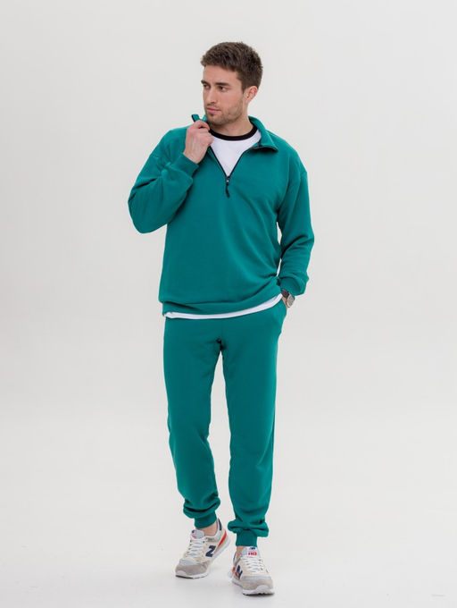 325П Костюм мужской со свитшотом, изумруд - Knitka wear фото 5