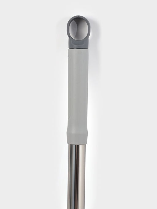 Швабра для мытья пола плоская гибкая Доляна, насадка из микрофибры букли 29×13 см, телескопическая стальная ручка 75(116) см, серая