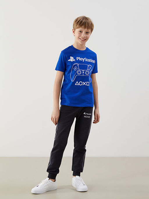 Bisiklet Yaka PlayStation Bask?l? Erkek ?ocuk Ti??rt