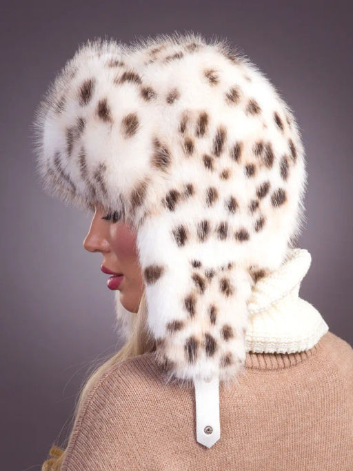 шапка Ушанка экомех рысь - Davidovfox фото 11