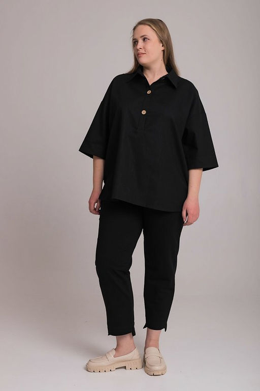 Рубашка М325046а черный - Елена фото 7