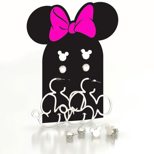 Серьги, набор украшений «Минни Маус», серебряный