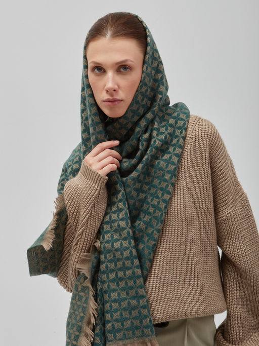 В составе шерсть и кашемир! теплый двусторонний палантин - Tantino фото 10