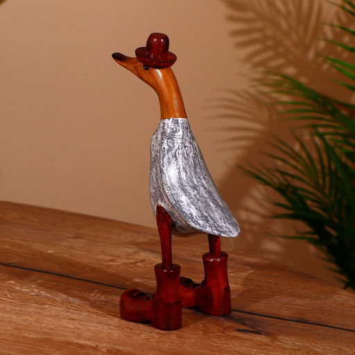 Сувенир «Утка в сером», 27 см, дерево