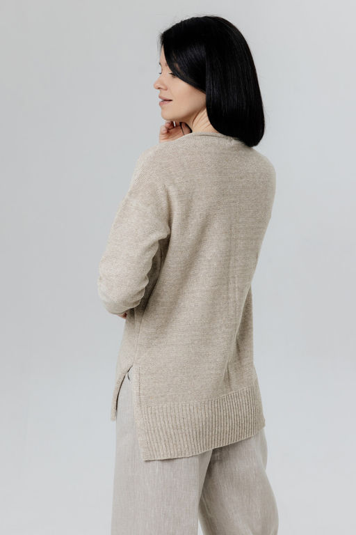 Джемпер 100% лен - Синий лен фото 12