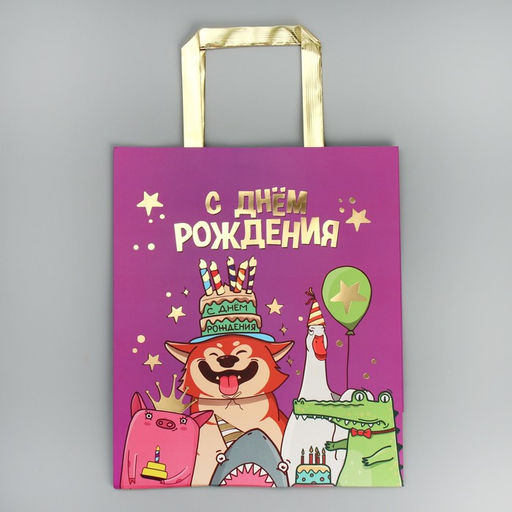 Пакет подарочный С Днём рождения!, ML 23 х 27 х 11.5 см - Дарите счастье фото 7