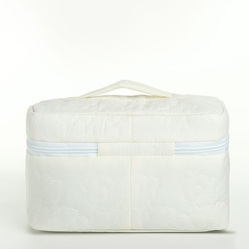 Косметичка-сундучок на молнии, с ручкой, с подкладом, белая - Simaland фото 2