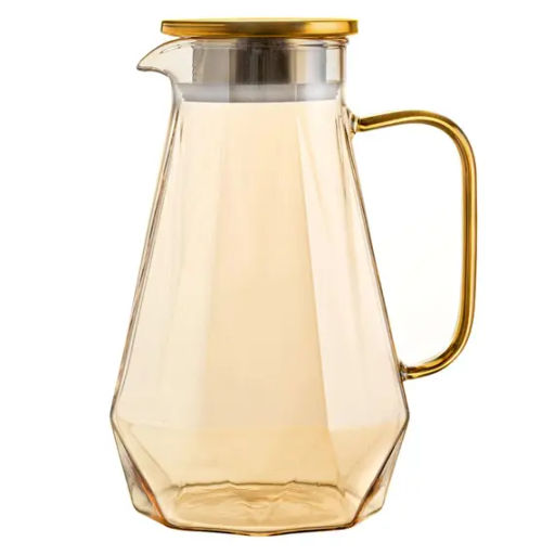 Кувшин Сардоникс, стекло 1800 мл, грани/карамель - Fujian Province Guang Fu Tea фото 2