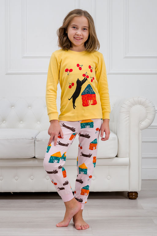 Пижама детская из интерлока Улыбка кот игрун - Амадэль фото 5