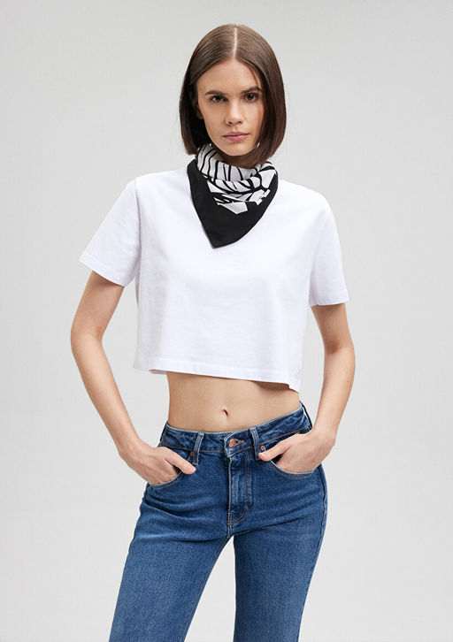 Renkli Bask?l? Bandana - Mavi фото 3