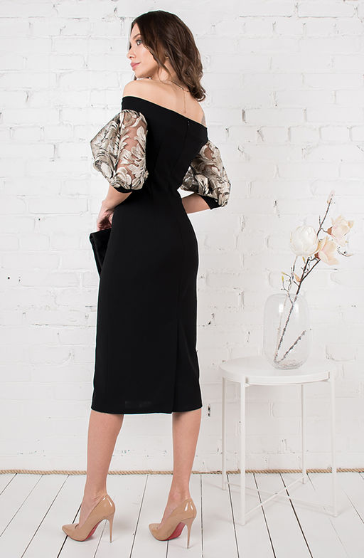 Эффектное платье черный/бронзовый - Donna saggia фото 2