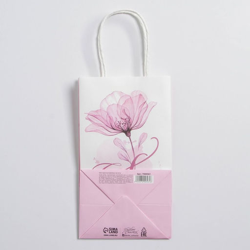 Пакет подарочный крафтовый, упаковка, «8 марта», 12 х 21 х 9 см