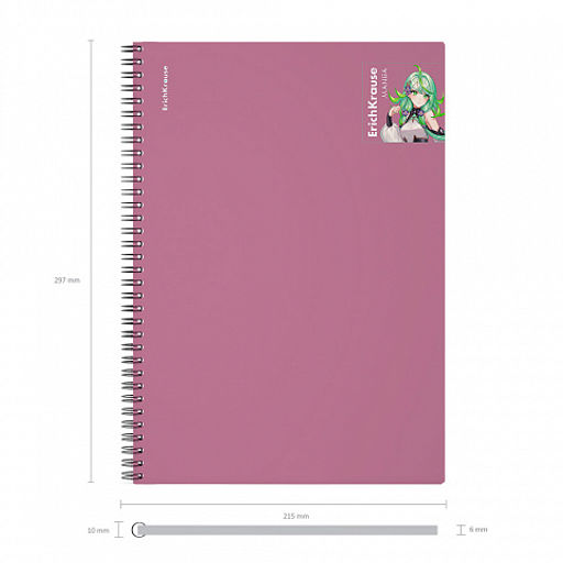 Цена за 1 шт. Тетрадь общая с пластиковой обложкой на спирали ErichKrause Manga розовый, А4, 80 листов, клетка  фото 4
