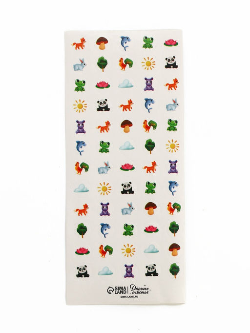 Цена за 3 шт. Наклейки детские оценки «Животные», 7×16 см, 10 листов