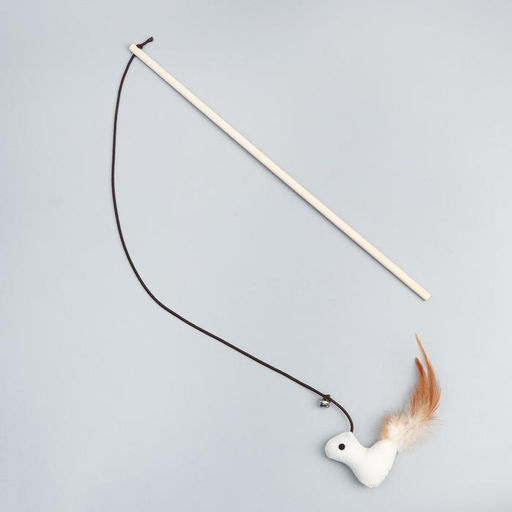 Дразнилка-удочка из эко-материалов Белка, 40 см - Пижон фото 3