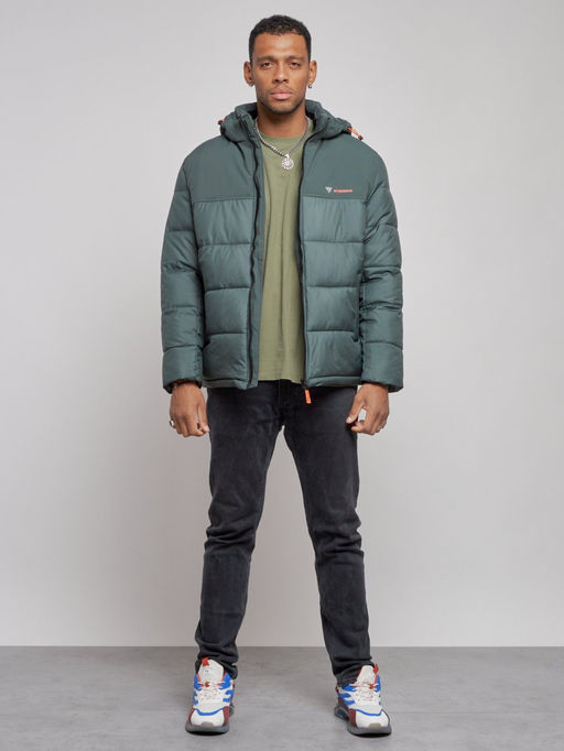 Куртка мужская зимняя с капюшоном спортивная великан цвета хаки 8377Kh - Wonderrman фото 2